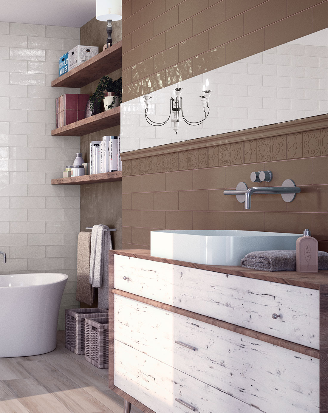 Bulevar Ripple Antique Moka Wall Tile - Kitchen Tiles Direct